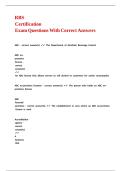 RBS Certification Exam Questions With Correct Answers&period;