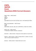 CNPR&comma; NAPSR Exam Questions With Correct Answers