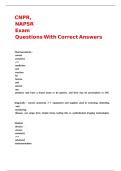CNPR&comma; NAPSR Exam Questions With Correct Answers