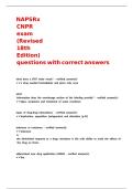 NAPSRx CNPR exam &lpar;Revised 18th Edition&rpar; questions with correct answers &comma;
