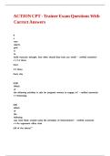 ACTION CPT - Trainer Exam Questions With Correct Answers&period;