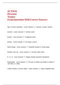 ACTION Personal Trainer Exam Questions With Correct Answers 