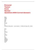 Personal Trainer Exam Review Questions With Correct Answers &comma;