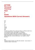 ACTION Personal Training - Part 1 Exam Questions With Correct Answers