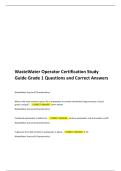 WasteWater Operator Certification Study Guide Grade 1 Questions and Correct Answers&period;