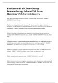 Fundamentals of Chemotherapy Immunotherapy Admin ONS Exam Questions With Correct Answers