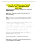 Edexcel A-level Economics Paper 2 Questions and Correct Answers 2025&sol;2026
