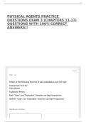 PHYSICAL AGENTS PRACTICE QUESTIONS EXAM 3 &lpar;CHAPTERS 11-17&rpar; QUESTIONS WITH 100&percnt; CORRECT ANSWERS&excl;&excl;