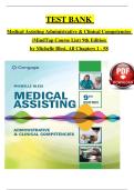 TEST BANK Medical Assisting Administrative & Clinical Competencies &lpar;MindTap Course List&rpar; 9th Edition by Michelle Blesi&comma; All Chapters 1 - 58