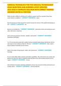 SURGICAL TECHNOLOGY FOR THE SURGICAL TECHNOLOGIST EXAM QUESTIONS AND ANSWERS LATEST UPDATED 2025&sol;2026 A COMPLETE SOLUTION WITH CORRECT VERIFIED ANSWERS RATED A&plus; FOR PASS