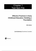 Test Bank For Effective Practices in Early Childhood Education Building a Foundation&comma; 5th Edition by Sue Bredekamp Gail E&period; Joseph &comma;All  Chapters 1-16