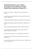 NCCER Electrical Level 1 Mod 1 Orientation to the Electrical Trade Study Exam Questions Grade A&plus;