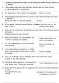 Science Laboratory Safety Test Questions With Passed Solutions &vert; Solved