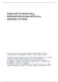 OSHA SST 8-Hour Fall Prevention exam with all needed to pass
