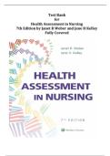 Test Bank for Health Assessment in Nursing 7th Edition &lpar;Wolters Kluwer Health &rpar;by Janet R&period; Weber and Jane H&period; Kelley&comma; ISBN No&semi; 9781975172572&comma; all Chapters Covered &lpar;NEWEST 2025