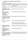 Lab Safety Questions With Accurate Solutions &vert; Verified 