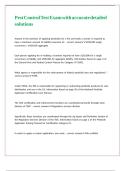 Pest Control Test Exam with accurate detailed solutions