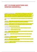 ART 110 EXAM QUESTIONS AND VERIFIED ANSWERS&vert;&vert;c