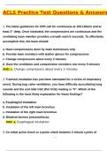 ACLS Practice Test &lpar;Latest 2025 &sol; 2026 Update&rpar; Actual Questions and Verified Answers &vert; 100&percnt; Correct &vert; Grade A&plus;