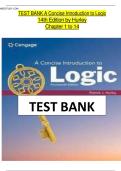 Test Bank For A Concise Introduction to Logic 14th Edition by Patrick Hurley &vert;&vert;ISBN&colon;9780357798683