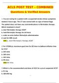 ACLS POST TEST 2025 - Combined &lpar;Latest 2025 &sol; 2026 Update&rpar; Actual Questions and Verified Answers &vert; 100&percnt; Correct &vert; Grade A&plus;