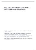 CSX FREIGHT CONDUCTOR TEST 2 WITH FULL PACK SOLUTIONS