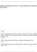 Freight Conductor Test 1- CSX exam with accurate solutions