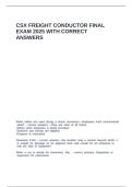 CSX FREIGHT CONDUCTOR FINAL EXAM 2025 WITH CORRECT ANSWERS