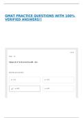 GMAT PRACTICE QUESTIONS WITH 100&percnt; VERIFIED ANSWERS&excl;&excl;