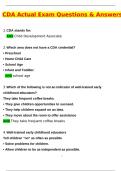 CDA Actual Exam &lpar;Latest 2025 &sol; 2026 Update&rpar; Actual Questions and Verified Answers &vert; 100&percnt; Correct &vert; Grade A&plus;