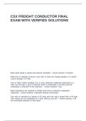 CSX FREIGHT CONDUCTOR FINAL EXAM WITH VERIFIED SOLUTIONS&period;