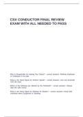 CSX CONDUCTOR FINAL REVIEW EXAM WITH ALL NEEDED TO PASS