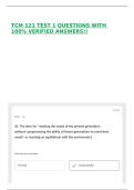 TCM 121 TEST 1 QUESTIONS WITH 100&percnt; VERIFIED ANSWERS&excl;&excl;
