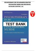 Psychotherapy for the Advanced Practice Psychiatric Nurse&colon; A How-To Guide for Evidence-Based Practice&comma; 3rd Edition by Kathleen Wheeler &vert; Test Bank for Chapters 1&ndash;24 &vert; Verified Exam Preparation