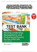 Nursing Leadership&comma; Management&comma; and Professional Practice for the LPN&sol;LVN&comma; 7th Edition by Tamara R&period; Dahlkemper &lpar;ISBN 9781719641487&rpar; &vert; Complete Guide Chapters 1&ndash;20 &vert; Latest Edition