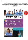 Leddy and Pepper&rsquo;s Professional Nursing&comma; 10th Edition by Lucy J&period; Hood &vert; Complete Test Bank Chapters 1&ndash;22 &vert; Latest 2024 Guide