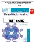 Introductory Mental Health Nursing&comma; 5th Edition by Womble & Kincheloe &vert; Complete Test Bank &vert; Updated 2024