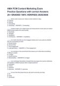 AMA PCM Content Marketing Exam Practice Questions with correct Answers &lpar;A&plus; GRADED 100&percnt; VERIFIED&rpar; 2025&sol;2026