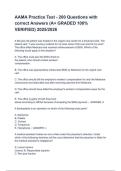 AAMA Practice Test - 200 Questions with correct Answers &lpar;A&plus; GRADED 100&percnt; VERIFIED&rpar; 2025&sol;2026