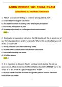 AORN Periop 101 Final Exam &lpar;Latest 2025 &sol; 2026 Update&rpar; Expected Actual Questions and Verified Answers &vert; 100&percnt; Correct &vert; Grade A&plus; guarantee