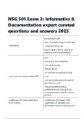 NSG 501 Exam 3&colon; Informatics & Documentation expert curated questions and answers 2025