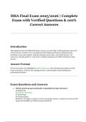 ISSA Final Exam 2025&sol;2026 &ndash; Complete Exam with Verified Questions & 100&percnt; Correct Answers