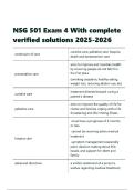 NSG 501 Exam 4 With complete verified solutions 2025-2026
