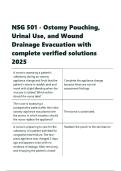 NSG 501 - Ostomy Pouching&comma; Urinal Use&comma; and Wound Drainage Evacuation with complete verified solutions