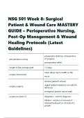 NSG 501 Week 8&colon; Surgical Patient & Wound Care MASTERY GUIDE &ndash; Perioperative Nursing&comma; Post-Op Management & Wound Healing Protocols &lpar;Latest Guidelines&rpar;