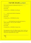TAP 250 EXAM QUESTIONS AND ANSWERS 2025