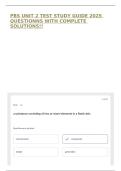 PBS UNIT 2 TEST STUDY GUIDE 2025 QUESTIONNS WITH COMPLETE SOLUTIONS&excl;&excl;