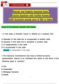 Pearson Vue Property Insurance Exam  Practice Questions with Verified Answers 100&percnt; Guarantee passing score of 90&percnt; or higher