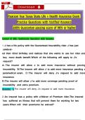 Pearson Vue Texas State Life &plus; Health Insurance Exam  Practice Questions with Verified Answers 100&percnt; Guarantee passing score of 90&percnt; or higher  Consist of 400&plus; multichoice Questions with Answers