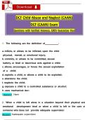 DCF Child Abuse and Neglect &lpar;CAAN&rpar;  DCF &lpar;CAAN&rpar; Exam  Questions with Verified Answers&comma; 100&percnt; Guarantee Pass